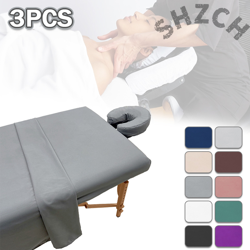 Spa Wellness Locations - 185x80cm マッサージテーブルカバーセット 無地 ソフト 通気性 洗濯可能