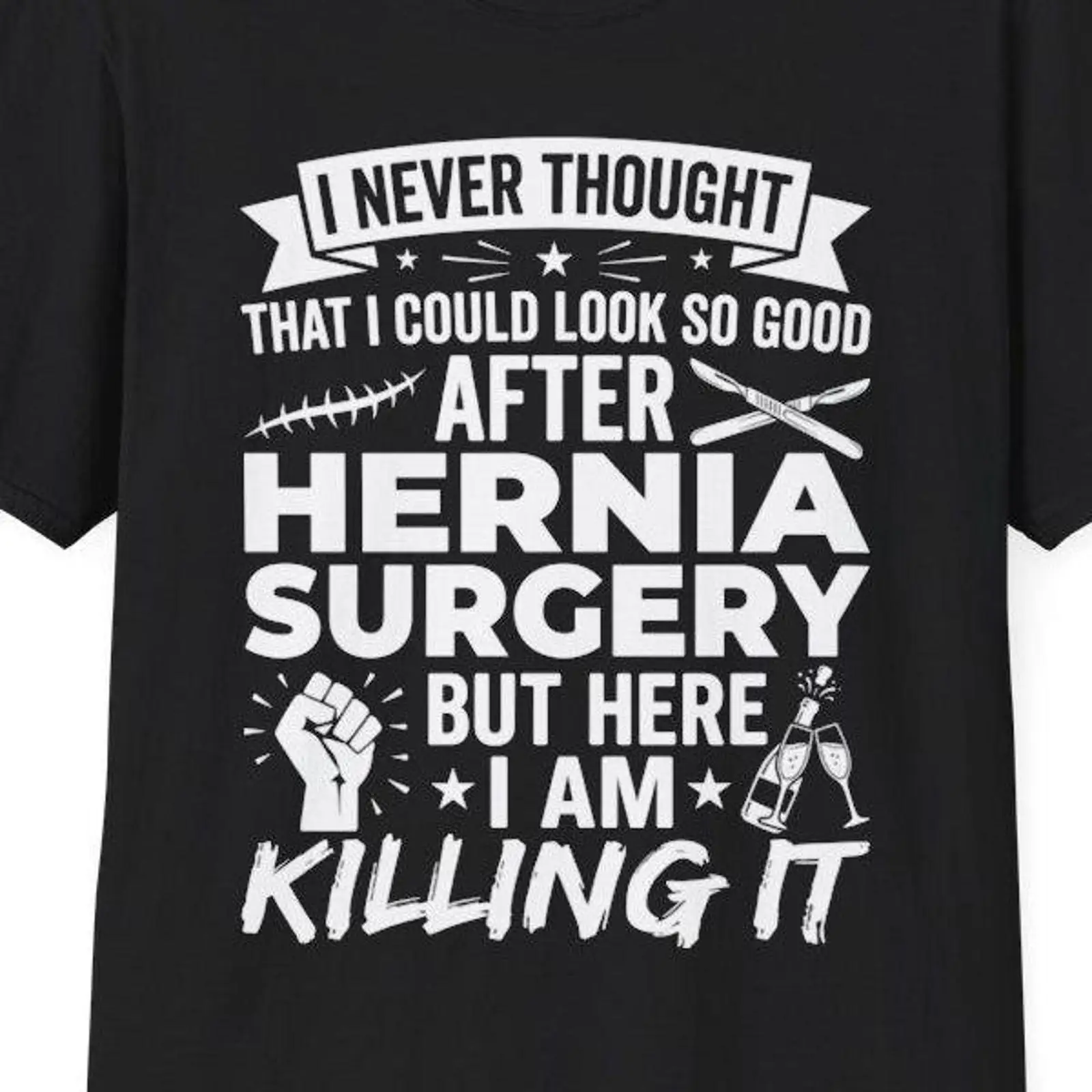 Medical Wellness & Spa Werona - ヘルニア手術 面白い回復Tシャツ 術後患者 早く良くなってね 医療ユーモア ヴィンテージウォッシュ