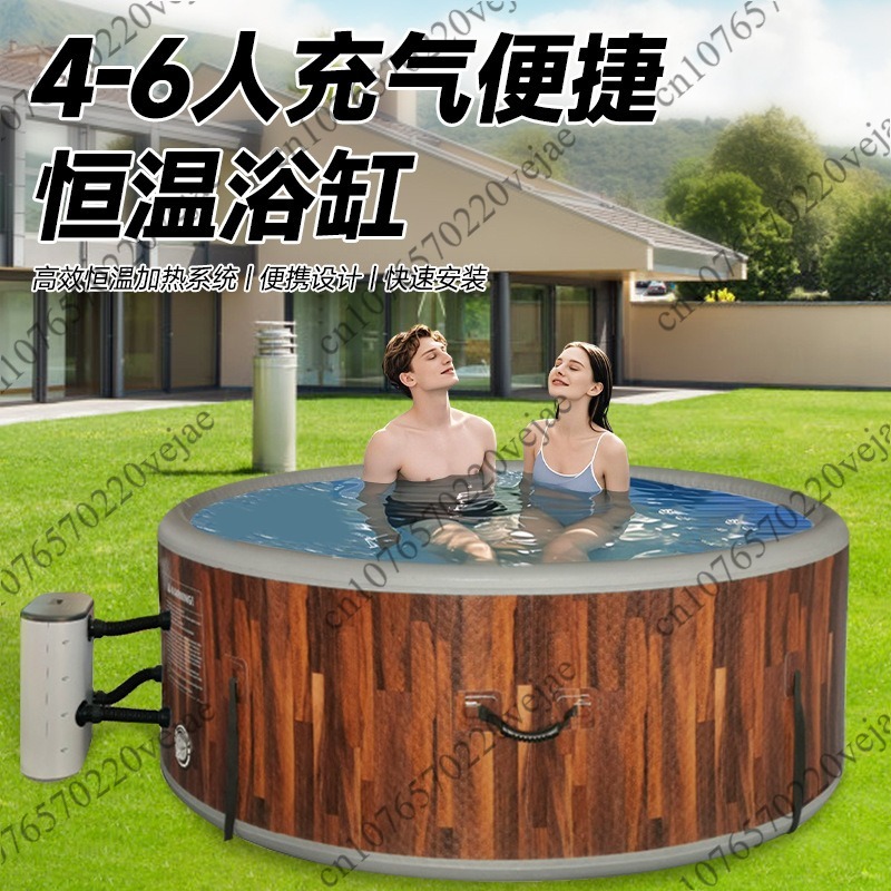 Spa Wellness Jacuzzi - サーモスタット式ジャグジー、インフレータブル屋外ホームスパプール、ジェットバス、温泉プール、ウェルネスプール、サウナプール
