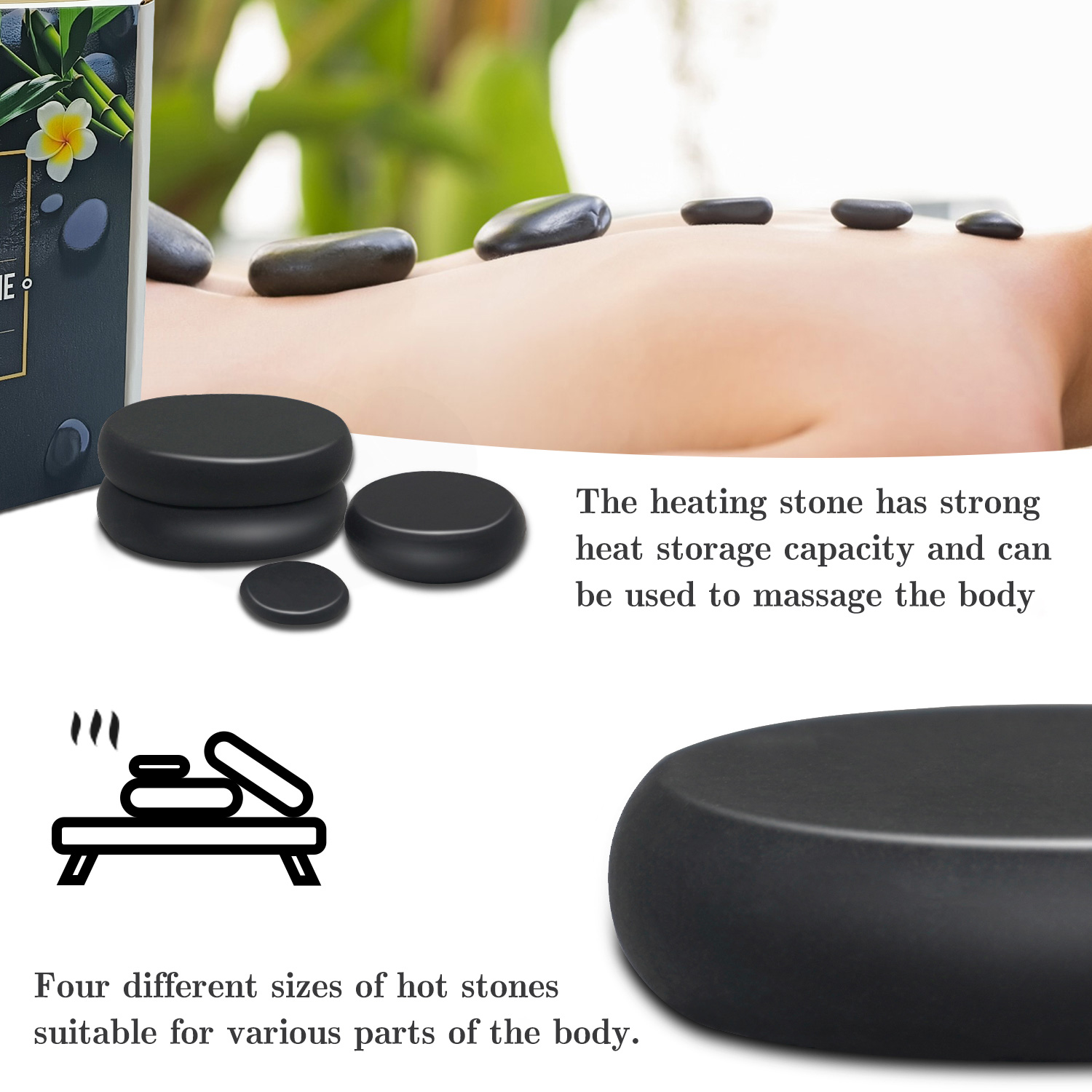 マッサージホットストーンセット、10ピースブラックホットスト - Spa Wellness Locations のレビューと価格
